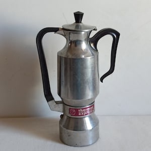 Rare 1960s Italian moka pot with thermos jug, vintage espresso maker