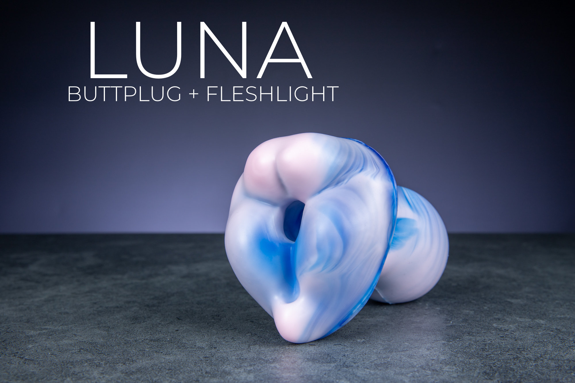 Luna, Buttplug and Fleshlight Combined, Marbled Pastel Red and Blue,  Fantasy Dildo, Monster Dildo, #400 - Etsy
