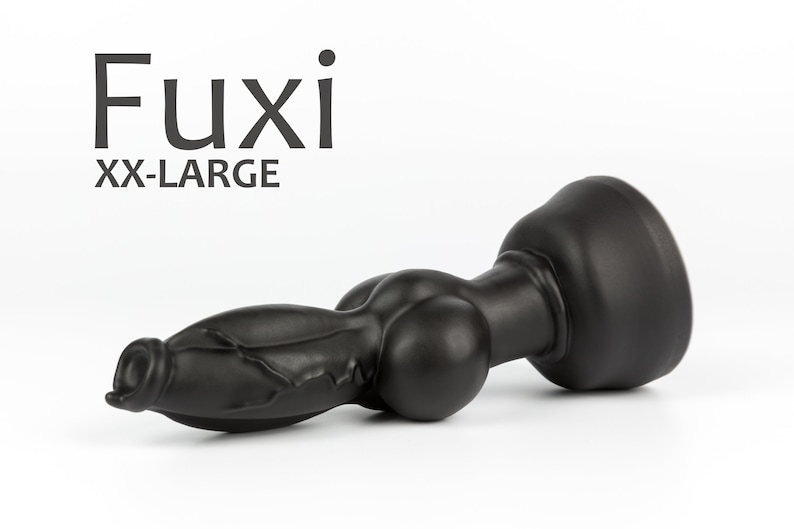 XX-Large Fuxi, Black, Fantasy Dildo with Knot 