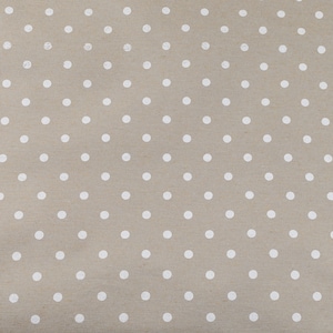 Dots Cotton Fabric, White Beige Fabric