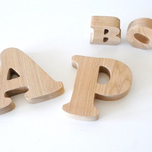 Letras de madera blanca de 12 pulgadas, letras grandes de madera sin  terminar para decoración de pared, letras del alfabeto imprimibles  independientes