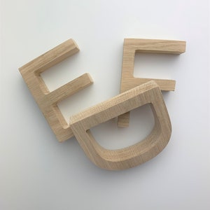 Letras independientes, letras de madera de ROBLE, regalo personalizado, letras de madera para guardería, decoración de guardería, decoración de bodas, decoración del hogar