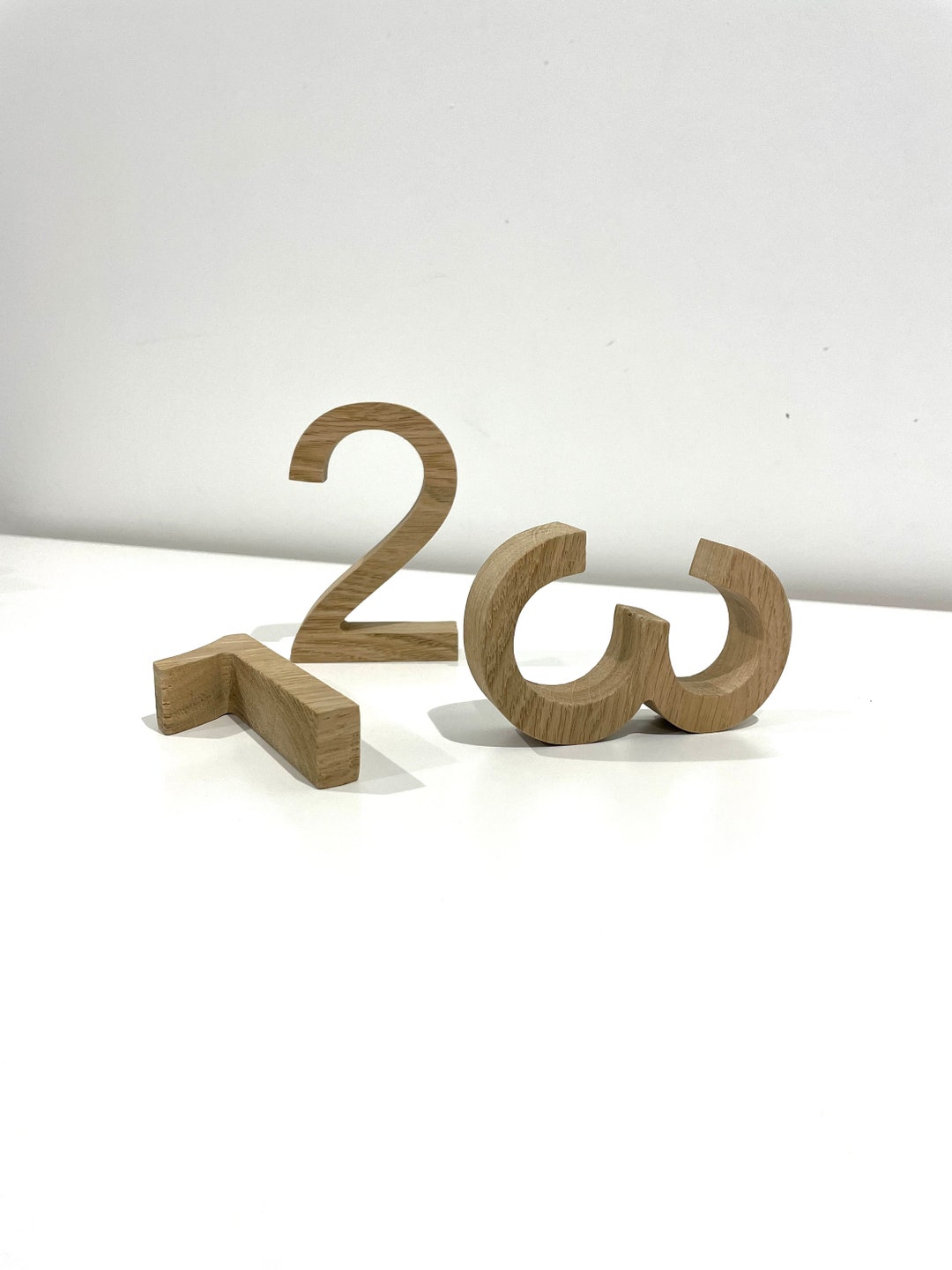 Freestanding Numbers OAK Wood Numbers Personalised Gift Etsy