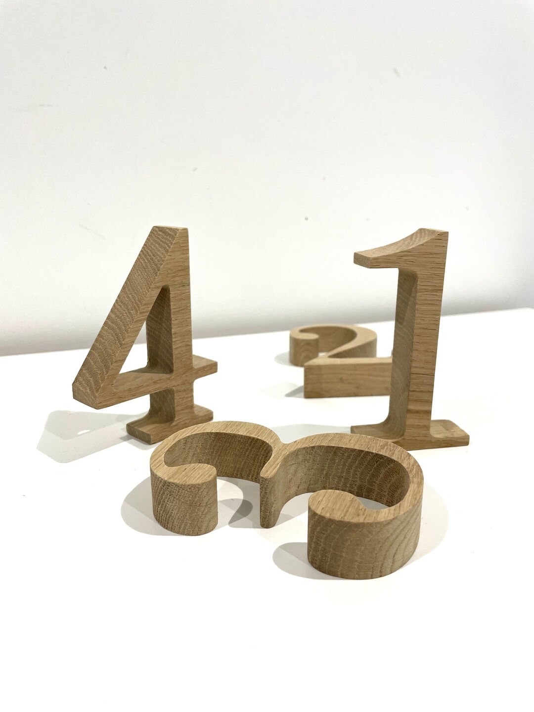 Freestanding Numbers, OAK Wood Numbers, Personalised Gift, Wooden