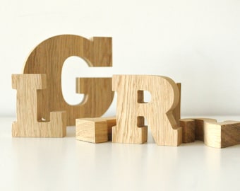 Freestanding letters, OAK wood, personalised gift, Wooden letters for nursery, wedding sign, home decor