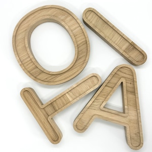 Letras independientes, letras de madera de ROBLE, regalo personalizado, letras de madera para guardería, carta personalizada, decoración de boda, decoración del hogar