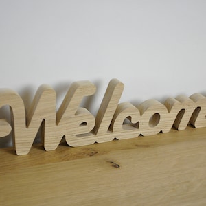 Letras independientes, letras personalizadas de madera de roble, regalo personalizado, inscripción de bienvenida