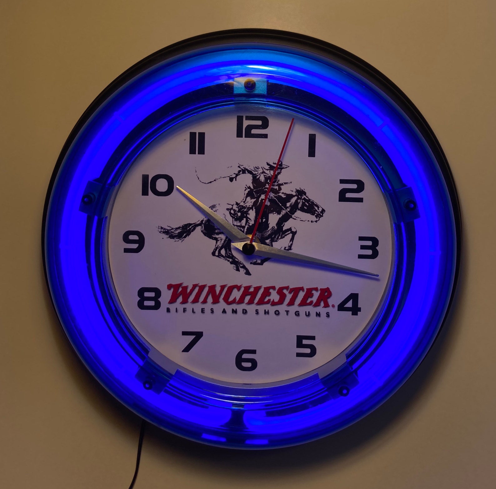 Winchester Firearms Logo Neon Clock Etsy