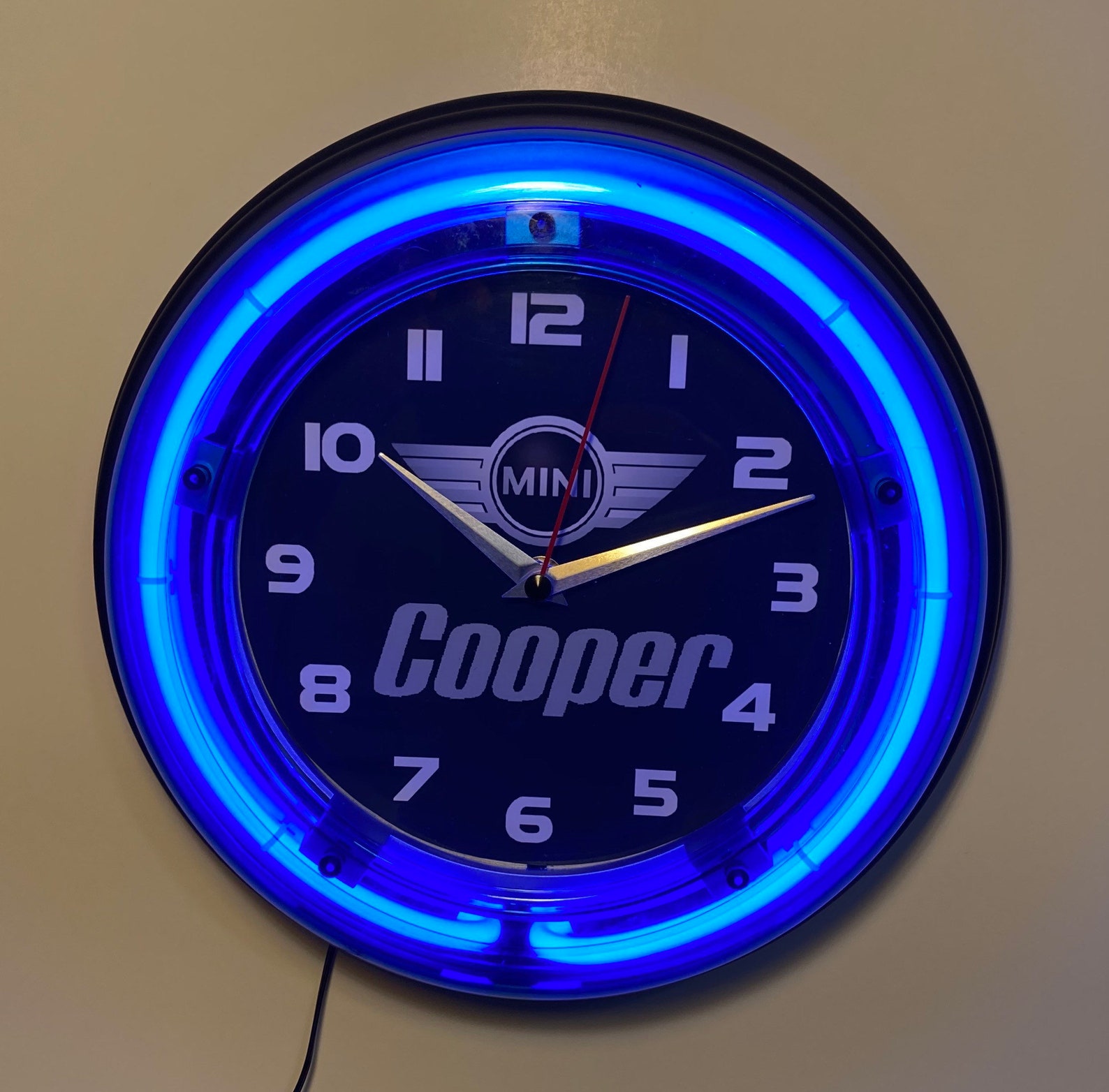 Mini Cooper logo neon wall clock | Etsy