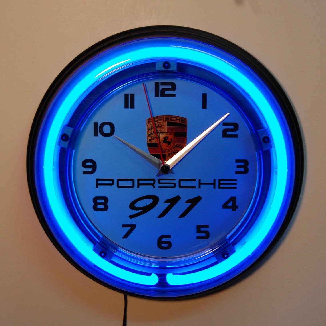 Porsche 911 logo neon clock Etsy