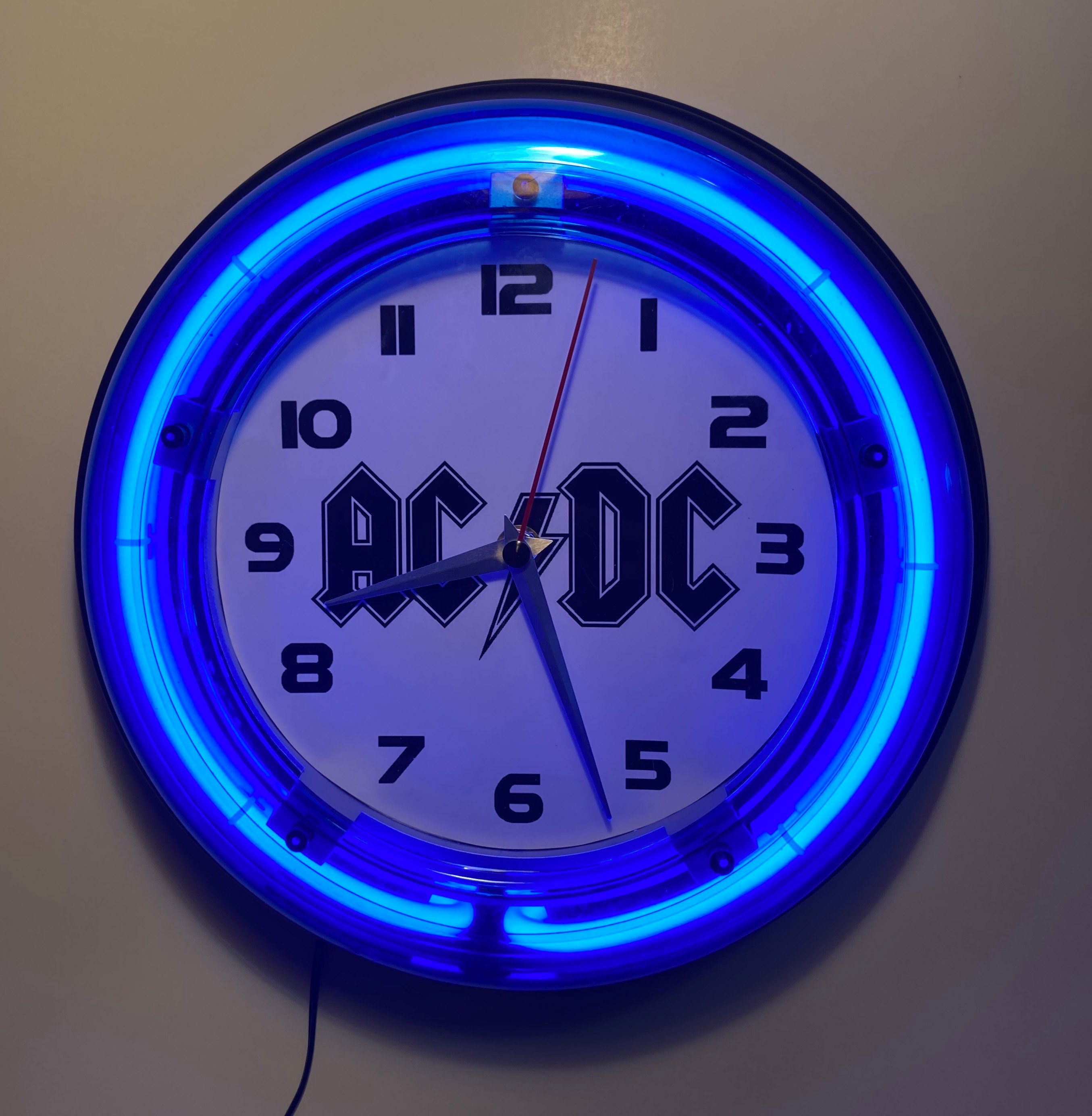 AC/DC Logo Neon Clock Etsy