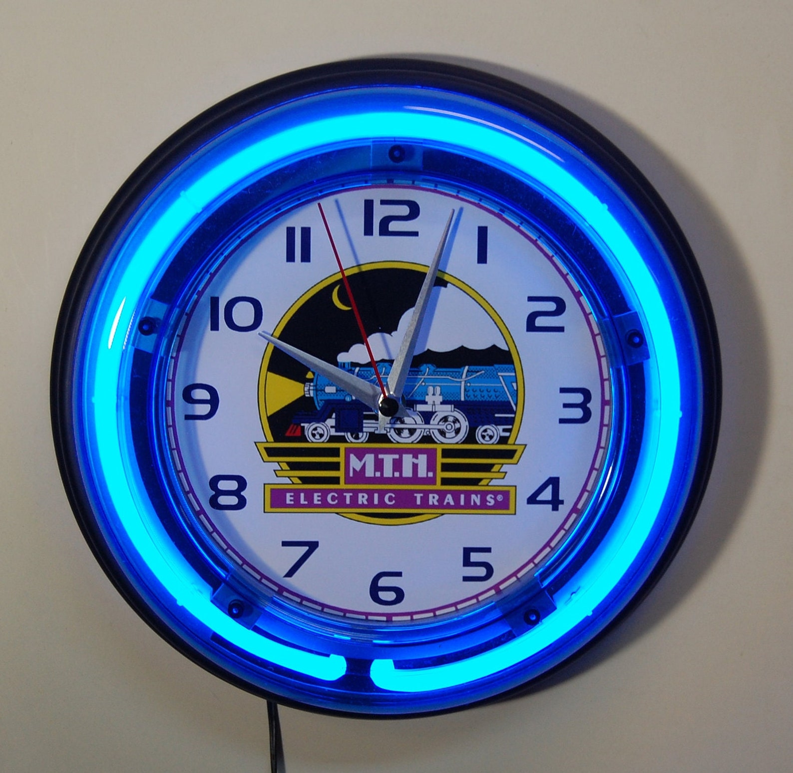 MTH Trains Logo Neon Wall Clock | Etsy