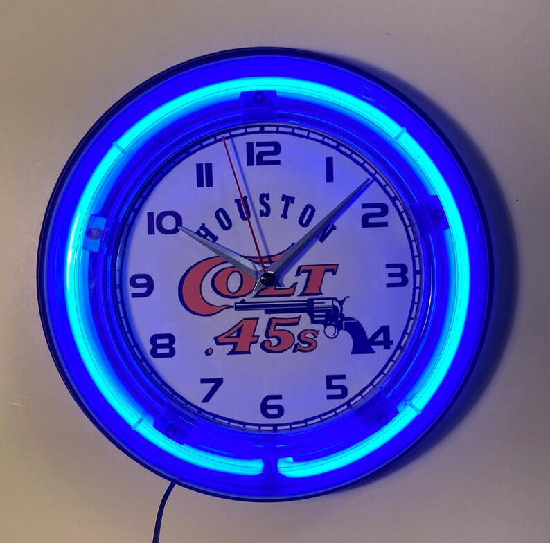 Houston Colt 45s Logo Neon Wall Clock Etsy