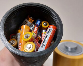 Leerer Batteriebehälter | Recycling-Abfallbehälter | Batteriewanne | Batteriehalter | AA | AAA | 9V | Lagerung | Veranstalter | Recyclingkorb