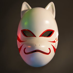 Japanese Kitsune Ninja Fox Demon Mask | FINISHED&PAINTED
