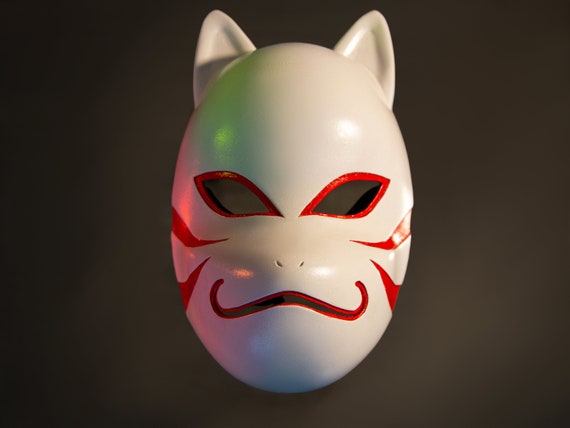 Japanese Kitsune Ninja Fox Demon Mask FINISHED&PAINTED - Etsy