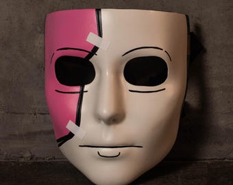Half-Painted Face Mask /Anime-Inspired Cosplay Prop /Handcrafted with Straps /Mask costume