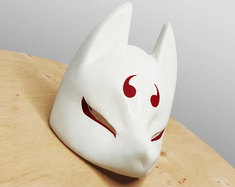 Japanese Kitsune Fox Demon Mask | FINISHED&PAINTED