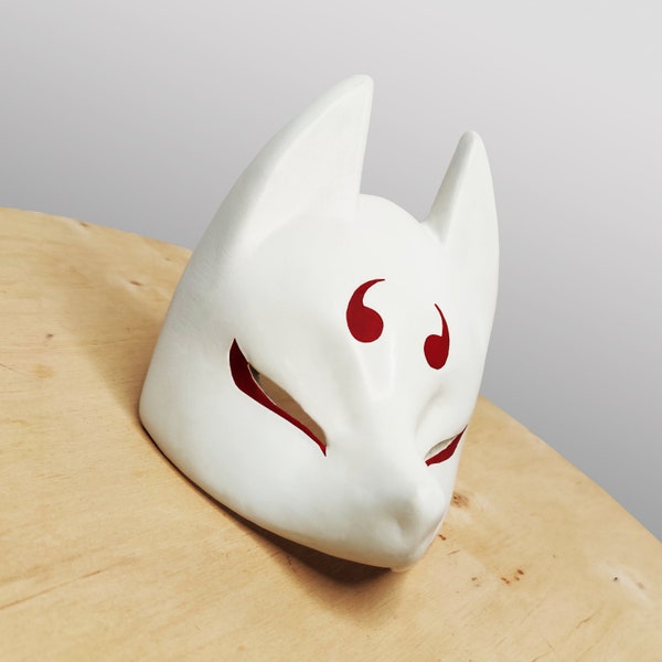 Masque de démon renard kitsune japonais | FINI ET PEINT