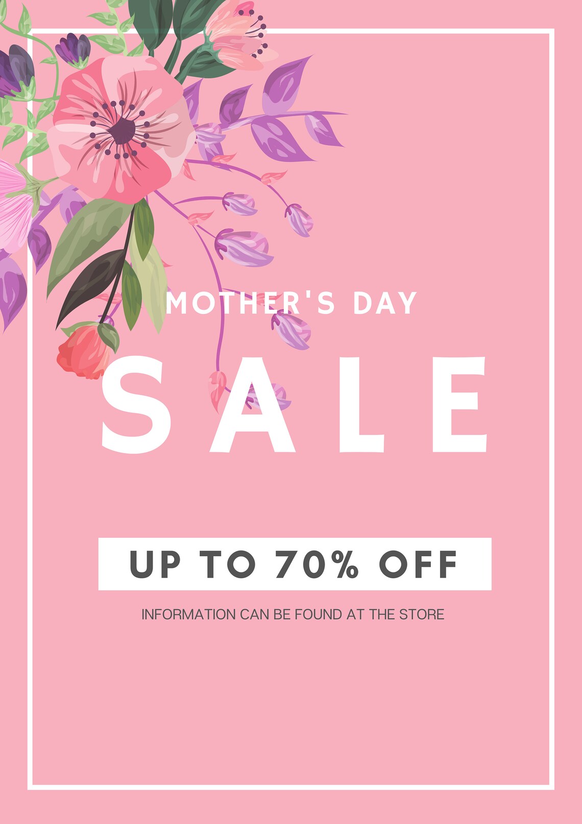 Mother's Day Sale Poster Digital Print Printable Etsy UK