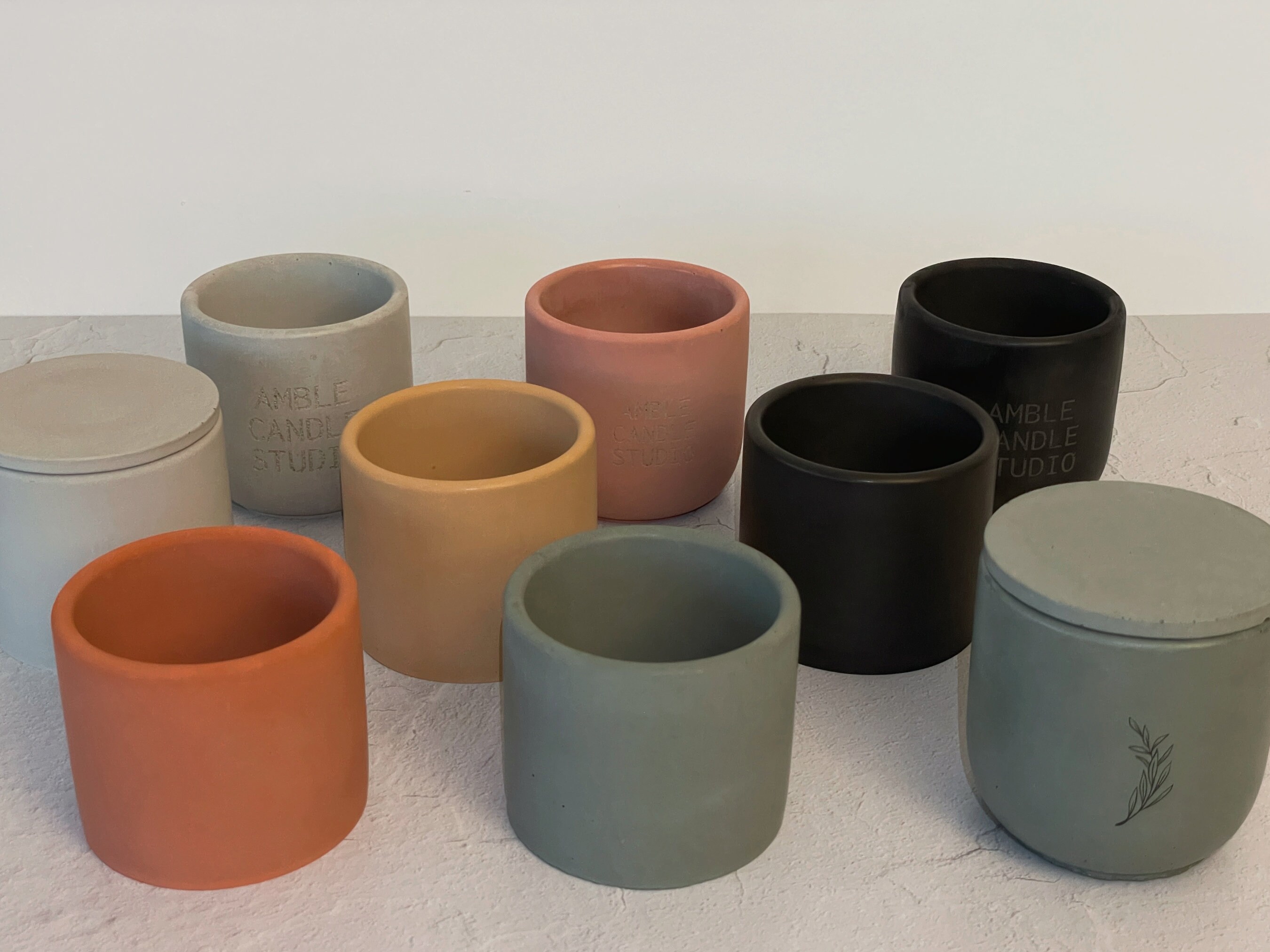 12 Custom ENGRAVED Concrete Candle Jars Empty Handcrafted Etsy