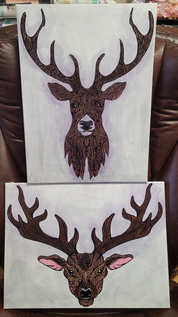 Painted Deer Zentangle