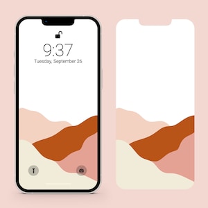 iPhone Hintergrund | Minimalistische abstrakte Landschaft | Erdtöne Ästhetik | Modernes Telefon Hintergrund | Sofortdownload | Hochauflösende Kunst