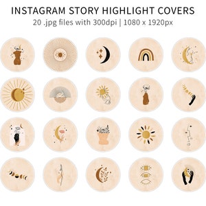 Celestial Mystical Instagram Highlight Covers | Modern Theme Icons for Social Media | Aesthetic Highlight Icons for Bloggers & Influencers