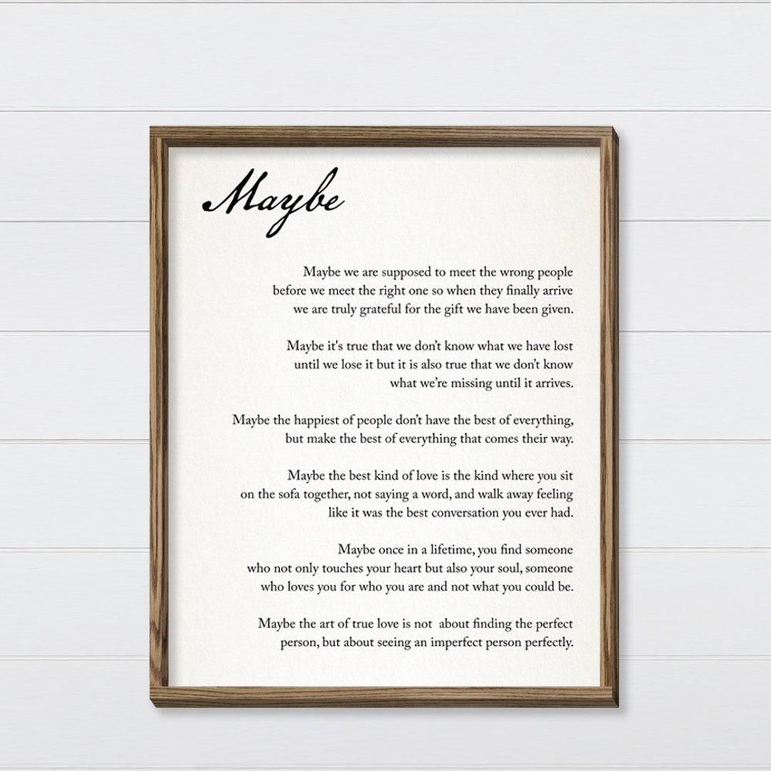 Maybe Poem Word Art Wall Hanging - Farmhouse Poem Wall Hanging - Etsy ...