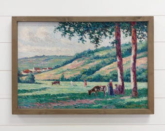 Farmhouse Aesthetic - Peaceful Farm Rest - Farm Landscape Canvas Art - Wood Framed