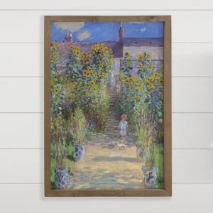 Monet&#39;s Artists Garden - Garden Landscape Canvas Art - Frame