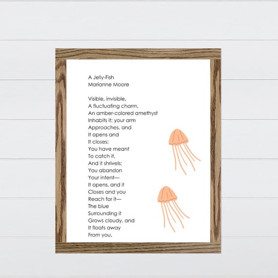 Jellyfish Poem Wall Art Tropical Bed & Breakfast Wall Etsy