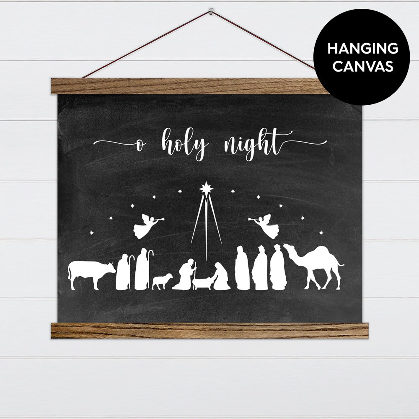 Nativity Silhouette Wall Art Farmhouse Nativity Christmas | Etsy