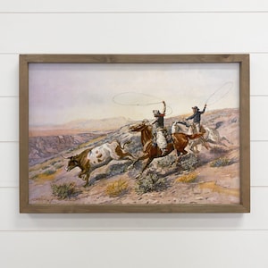 Vintage Cowboy Leinwand Kunst - Vintage Buccaroos - Holzgerahmt