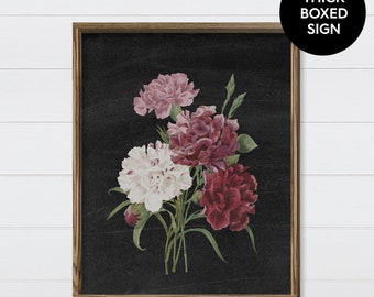 Carnation Wall Art - Farmhouse Floral Wall Art