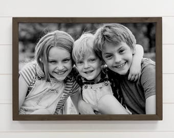 Gift for Siblings - Personalized Photo - Custom Gift for Siblings - Wood Framed Photo - Birthday Gift for Sister - Unique Birthday Gift