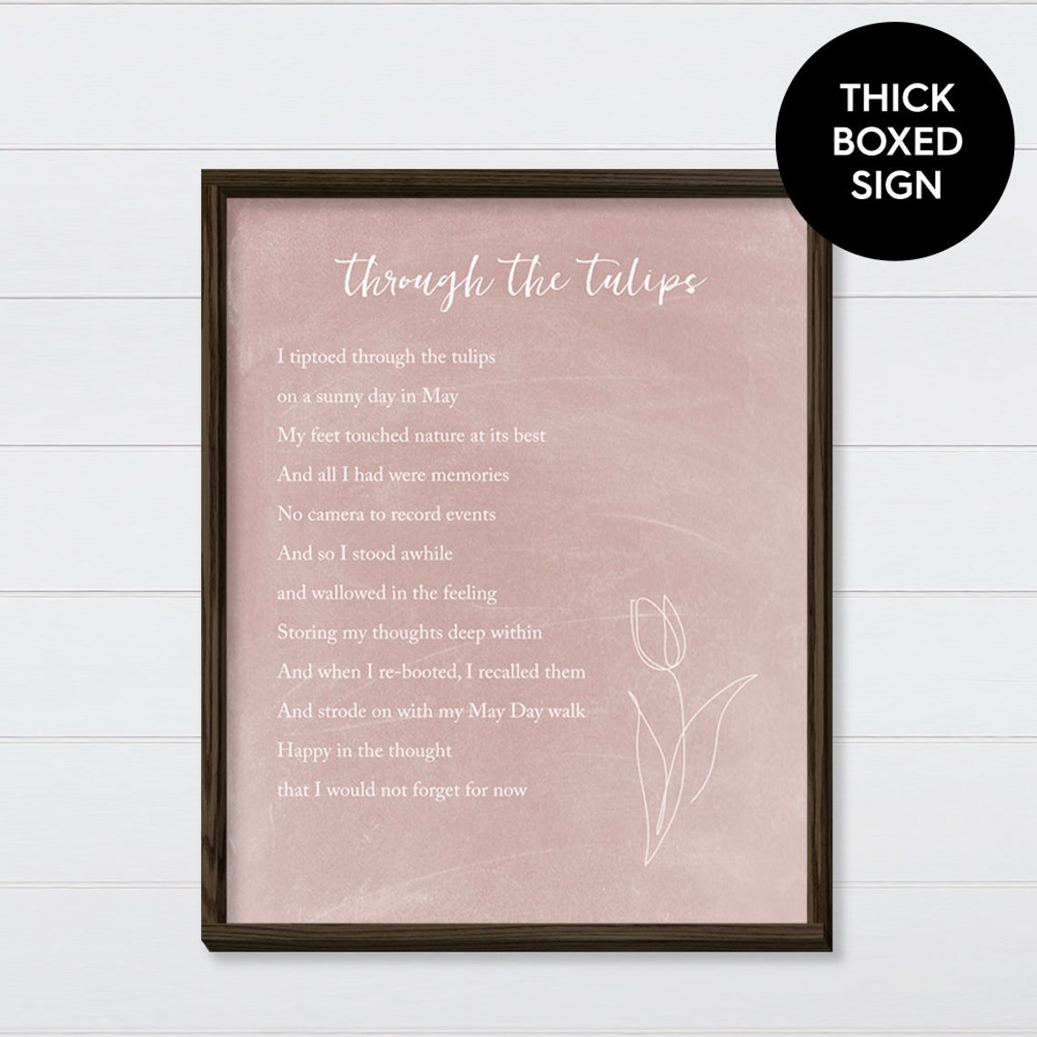 Tulip Poem Wall Art Flower Poem Wall Hanging Farmhouse Etsy