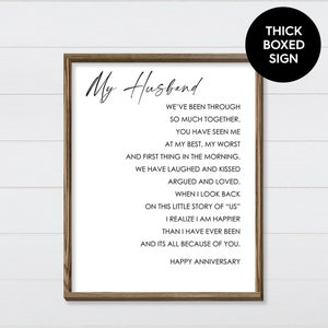 To My Husband Poem Wall Art - Anniversary Poem - Love Poem Wall Hanging ...