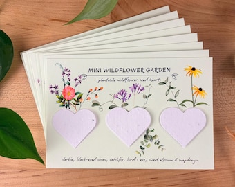 Wildflower Seed Heart Party Favor: Plantable Eco Mini Garden