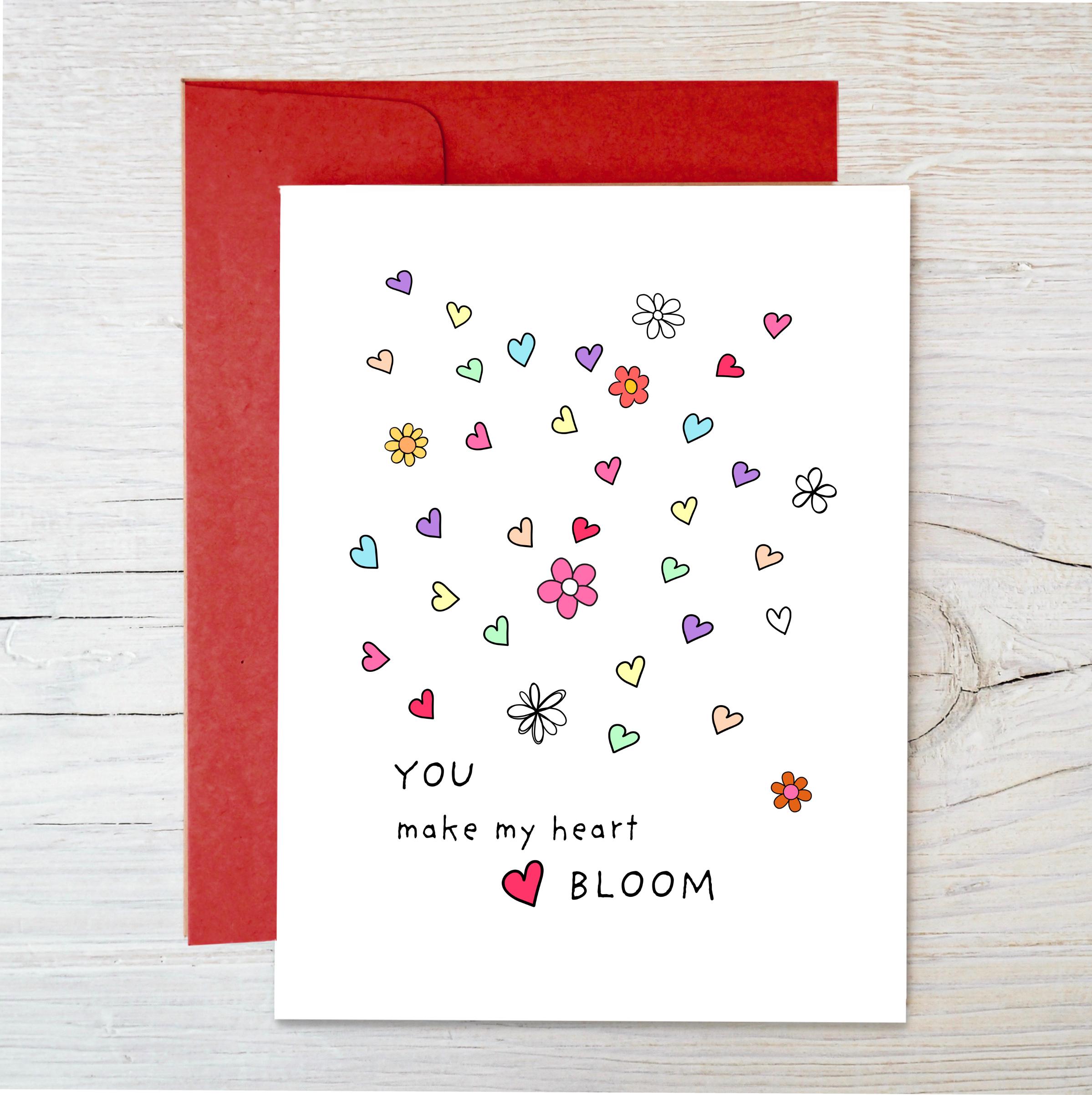 Plantable Wildflower Seed Valentine Card: Eco-Friendly Recycled Paper