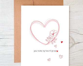 Plantable Wildflower Seed Valentine Card: Eco-Friendly Recycled Paper