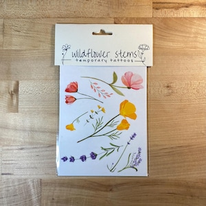 Wildflower Temporary Tattoos: Floral Botanical Boho Tattoo