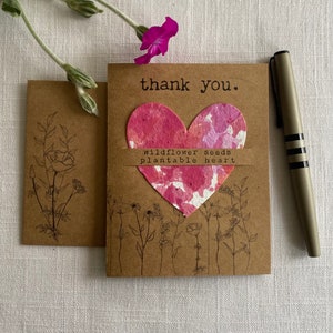 Wildflower Seed Card ~ Seed Heart Card ~ Tie Dye Greeting Card ~ Watercolor Card ~ Blank Inside Thank You Card
