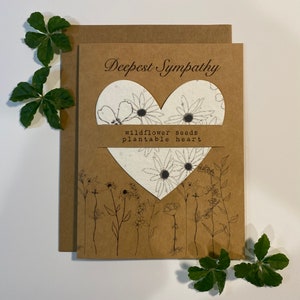 Aufrichtige Sympathie-Samenkarte ~ Wildblumen Kondolenzkarte ~ Botanische Beileidskarte ~ Pflanzliche Samenkarte