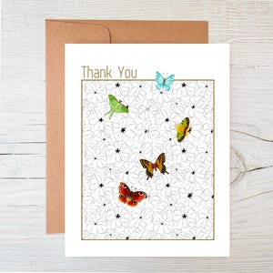 Plantable Wildflower Seed Card: Butterfly Thank You Note, Handmade Paper