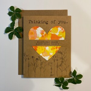 Carte coeur de graines ~ Carte de graines de fleurs sauvages ~ Carte de voeux à planter ~ Carte Thinking of You ~ Aquarelle Boho Tie Dye