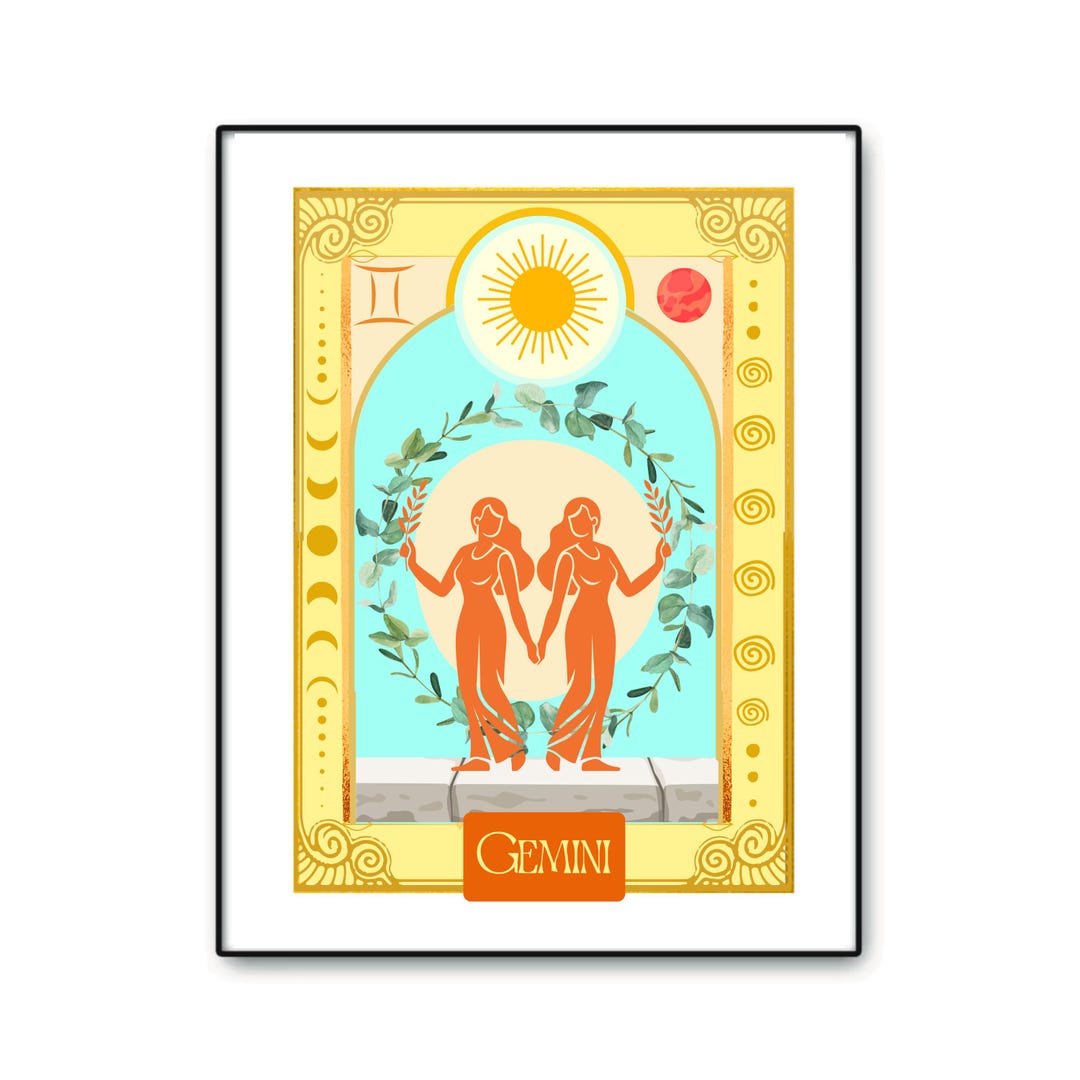 Zodiac Gemini Art Print ~ Celestial Print ~ Astrology Wall Art ...