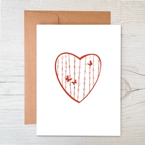 Carte de graines plantables | d'amour | Carte de Saint-Valentin | de fleurs sauvages | carte botanique | coeur papillon | gratuite d'arbre | Carte d'ami