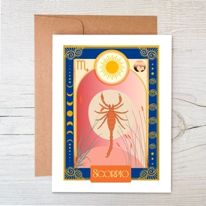 Astrologie Geburtstagskarte ~ Skorpion ~ Skorpion ~ Celestial Grußkarte ~ Sternzeichenkarte ~ Innenseite leer ~ Umweltfreundlich ~ Nachhaltig ~ Baumfrei