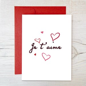 Biglietto di San Valentino / Biglietto a forma di cuore / Biglietto d'amore / Biglietto di San Valentino / Biglietto ecologico / Biglietto sostenibile / Je t'aime / Ti amo